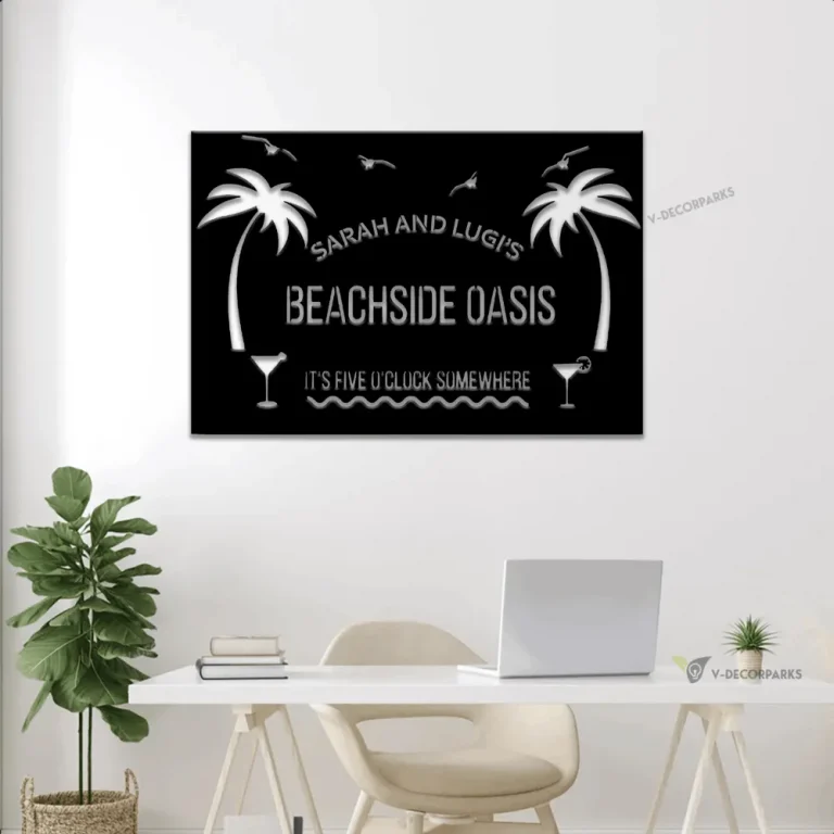 Metal Beach Sign With Led Lights, Metal Beach House Sign, Beach House Sign, Metal Coastal Sign, Outdoor Beach Sign, Life Is Bette