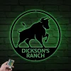 Metal Farm Sign With Led Lights, Metal Bull Ranch Sign, Metal Ranch Sign, Metal Farmhouse Sign, Bull Sign, Cattle Farm Sign, Ranch Sign