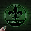 Metal Fleur De Lis Sign With Led Lights, Fleur De Lis Art, Louisiana Metal Sign, Fleur De Lis Name Sign, Fleur De Lis Decor, Family Name Sign