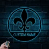 Metal Fleur De Lis Sign With Led Lights, Fleur De Lis Art, Louisiana Metal Sign, Fleur De Lis Name Sign, Fleur De Lis Decor, Family Name Sign