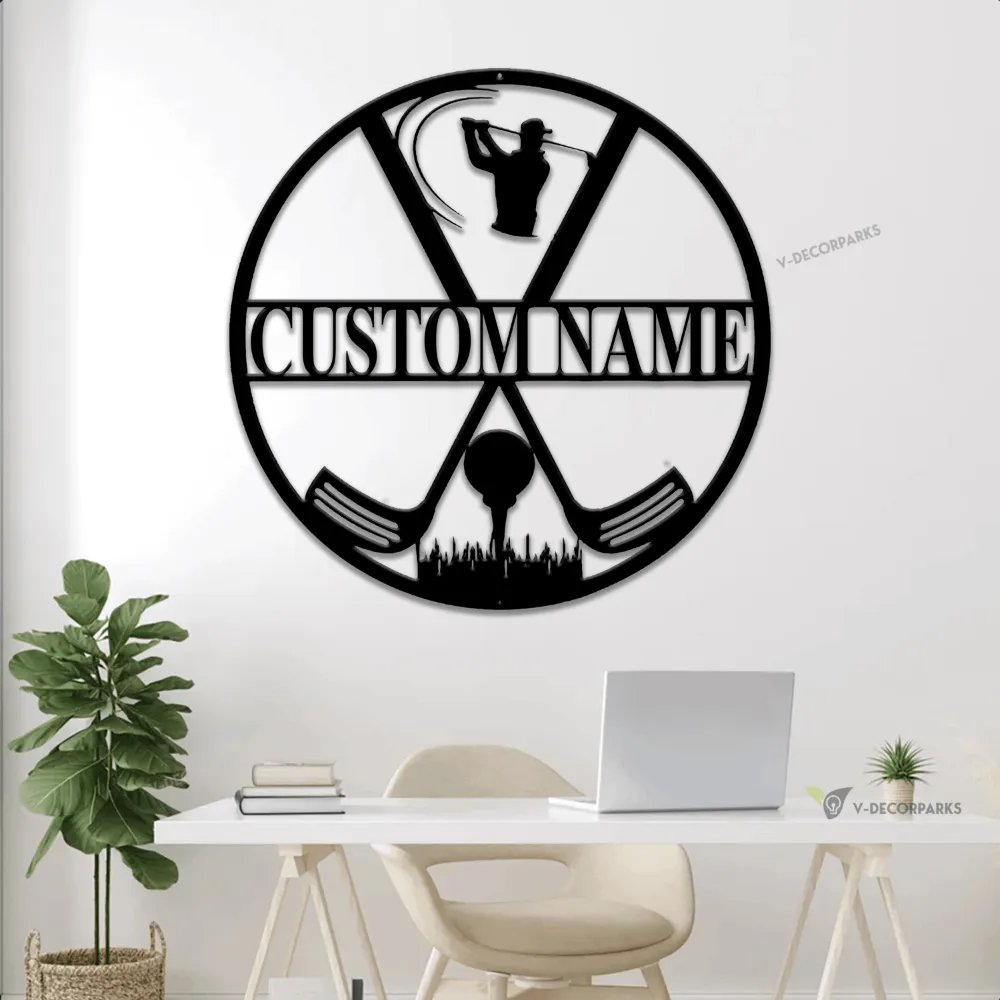 Metal Golf Sign With Led Lights, Golf Sign, Golf Gifts For Men, Personalized Golf Sign, Golf Mancave Sign, Golfer Gift, Gift For Boyfriend