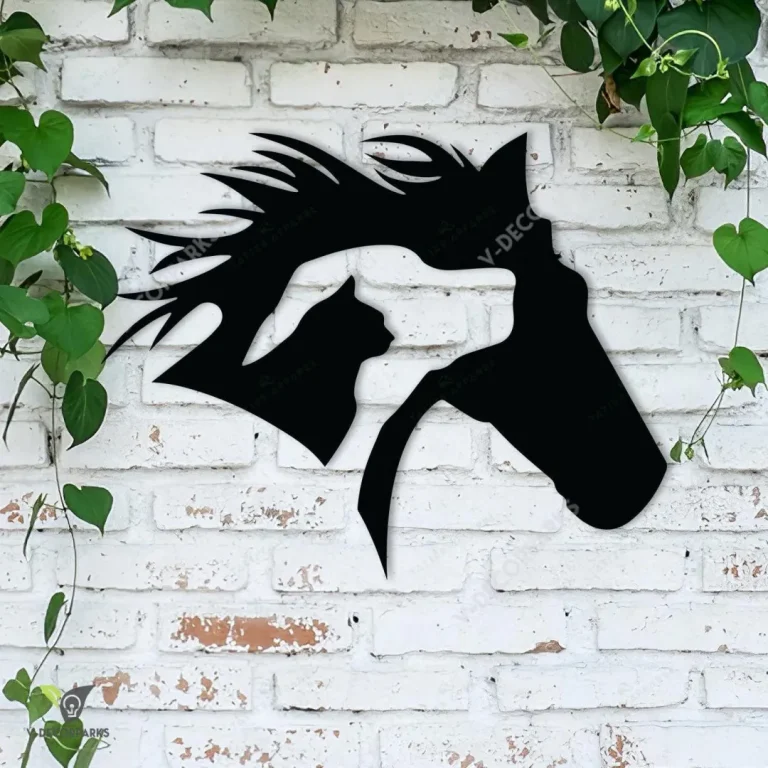 Horse Cat And Dog Cut Metal Sign