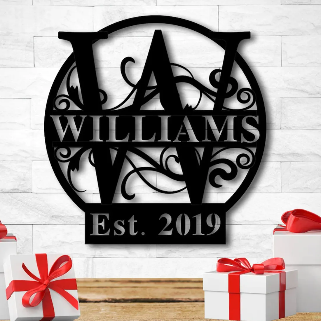 1.1.webp Customized Monogram Metal Wall Art, Family Name Vintage Metal Sign - Established Date Metal Letters For Outdoor Signs