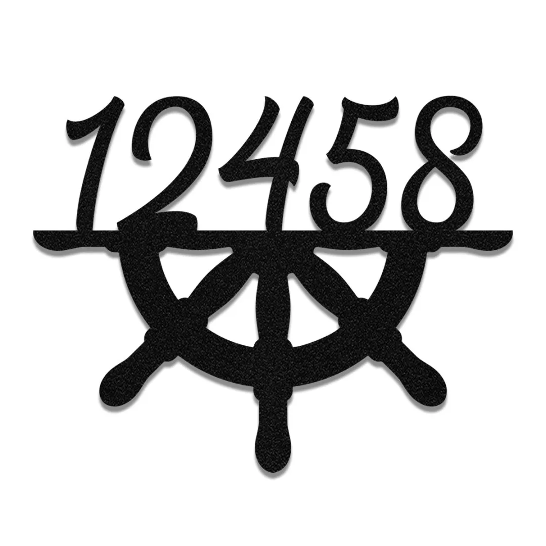 1001-03.webp Personalized Address Helm Beach House Metal Sign, Custom Outdoor House, Lake