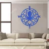 Blue Octopus Nautical Compass Metal Wall Hanging Art, Home Decor, Choose Size & Color