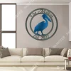 Personalized Name Pelican Beach Metal Sign Monogram, Custom Outdoor House Wall Decor, Wedding Art Gift