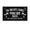 Poolside Oasis Metal Sign, Custom Outdoor Beach, Patio, Backyard, Wall Decor, Wedding Gift