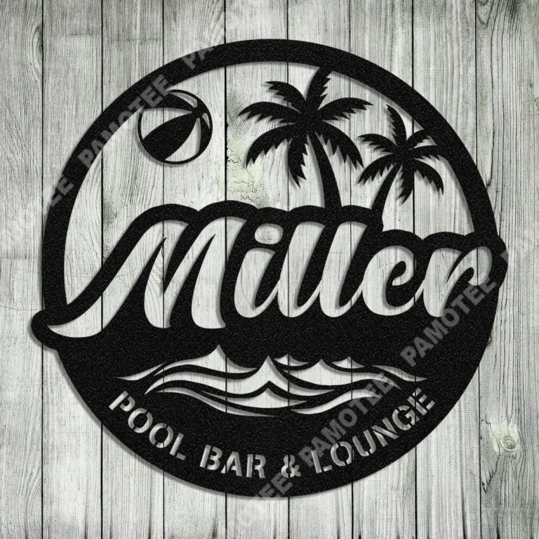Personalized Family Name Pool Metal Sign Monogram, Custom Outdoor House ...