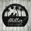 Beach Metal Sign Monogram, Custom Outdoor House, Pool, Patio, Backyard, Wall Decor