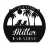 Beach Metal Sign Monogram, Custom Outdoor House, Pool, Patio, Backyard, Wall Decor