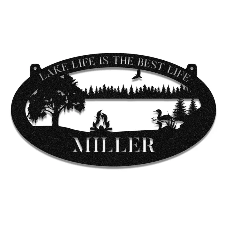 Personalized Lake House Metal Sign Monogram, Custom House, Cabin, Wall ...