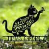 Cat Lovers Garden Decor Personalized Name Metal Wall Art Cut Metal Sign