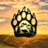 Bear Paw Print Metal Sign, Bear Footprint Home Decor