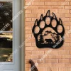 Bear Paw Print Metal Sign, Bear Footprint Home Decor