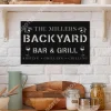 Personalized Family Name Bar Grill Metal Sign Monogram, Custom Outdoor Bbq, Barbecue, Patio, Backyard, Wall Decor