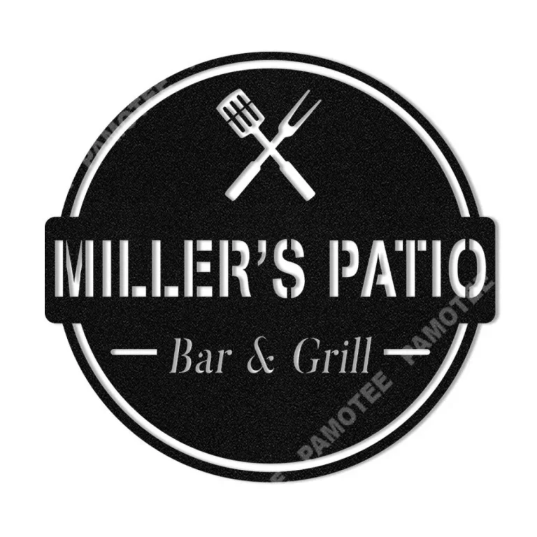 Personalized Family Name Bar Grill Metal Sign Monogram, Custom Outdoor Bbq, Barbecue, Patio, Backyard, Wall Decor, Wedding Gift