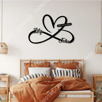 Personalized Name Infinity Heart Valentines Day Metal Sign