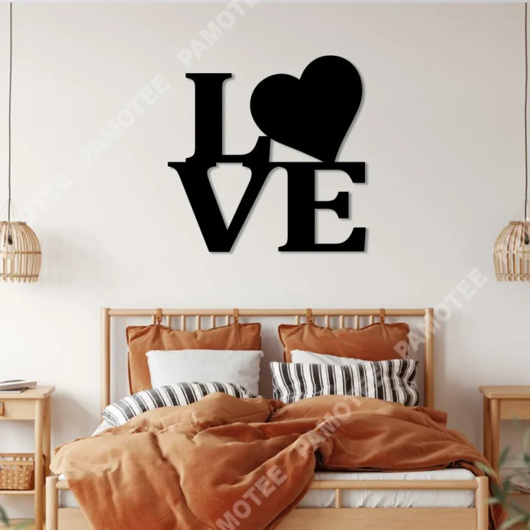 Love Heart Valentines Day Metal Sign, Home Decor Gift