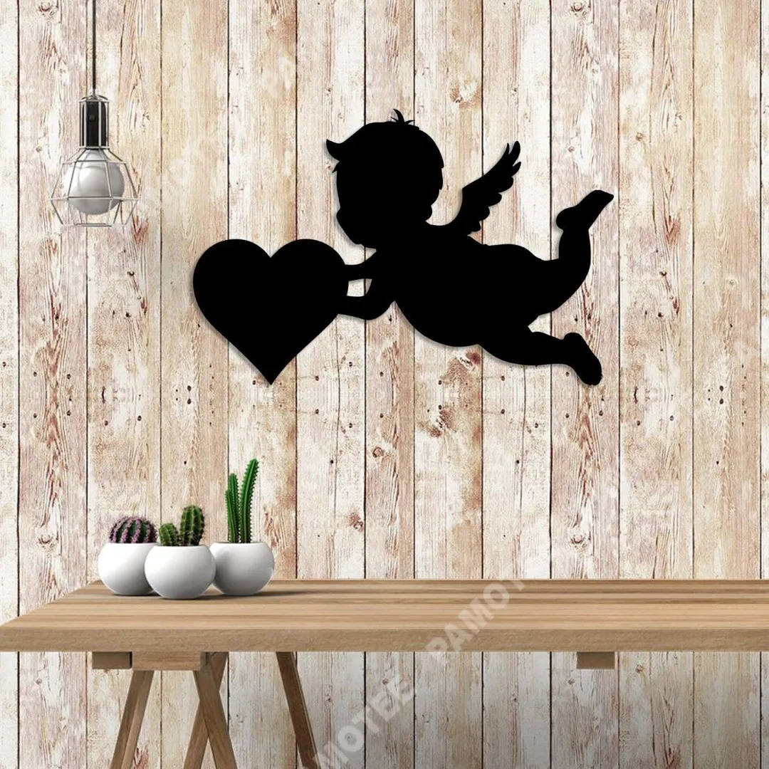 1157-02.webp Cupid Heart Valentines Day Metal Sign
