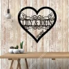 Heart Valentines Day Metal Sign, Custom Home Decor For Couple, Wedding Wall Art