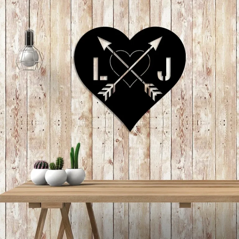 Personalized Heart Valentines Day Metal Sign, Home Decor For Him, Her, Couple