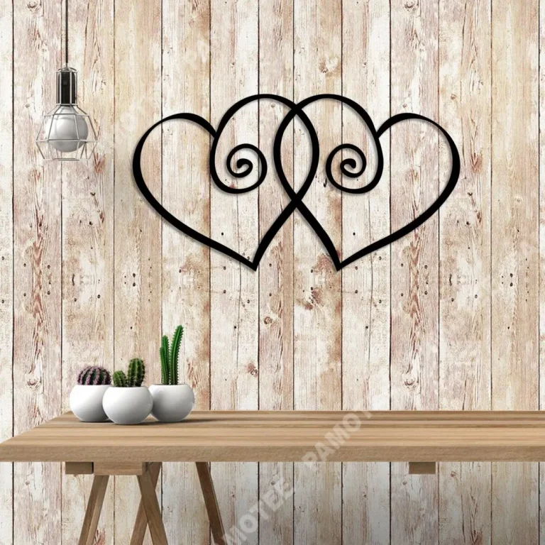 Rustic Heart Couple Valentines Day Metal Wall Decor, Gift For Couple, Wedding Wall Art