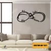 Always & Forever Personalized Names Infinity Heart Metal Sign, Valentine Wall Art For Couples
