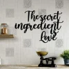The Secret Ingredient Is Love Cooking Chef Metal Art, Plaque