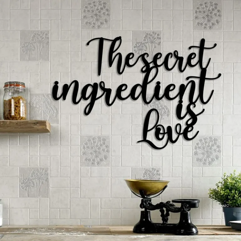 The Secret Ingredient Is Love Cooking Chef Metal Art, Plaque