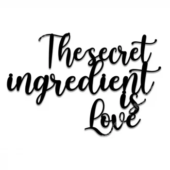The Secret Ingredient Is Love Cooking Chef Metal Art, Plaque