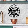 Personalized Cooking Chef Metal Sign, Custom Home Kitchen Housewarming Wall Decor, Wedding Art Gift