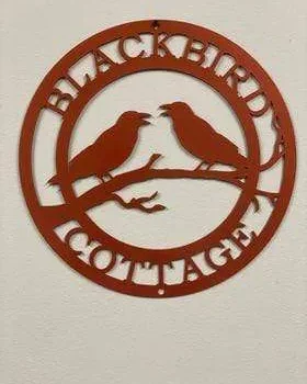 Black Bird Lover Yard Or Garden Sign, Cut Metal Sign, Metal Wall Art, Metal House Sign