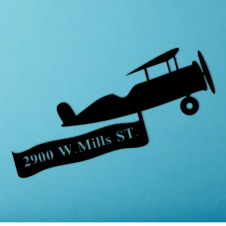 Airplane Custom Name Metal Sign,metal Monogram Sign, Door Hanger, Metal Decorative Wall Art