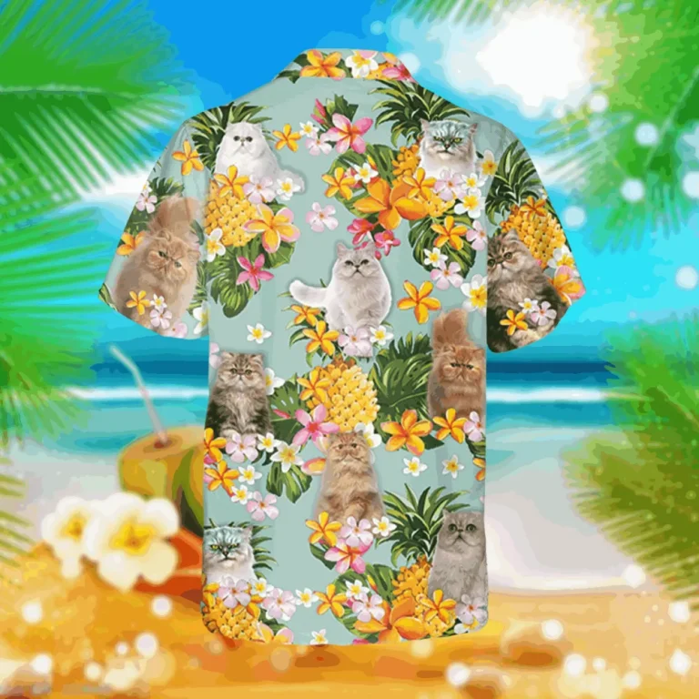 Persian Cats Pineapple Hawaii Shirt, T-shirt For Cat Lovers, Aloha Shirt For Mens, Womens