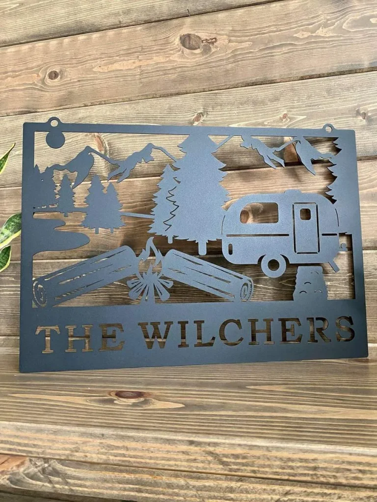 Camper/rv & Campfire Sign, Cut Metal Sign, Metal Wall Art, Metal House Sign