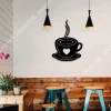 Coffee Cup With Heart Inside Bar Metal Wall Art