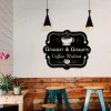 Coffee Metal Bar Sign, Custom Cafe, Kitchen Housewarming Wall Decor, Wedding, Anniversary Art Gift For Him/her