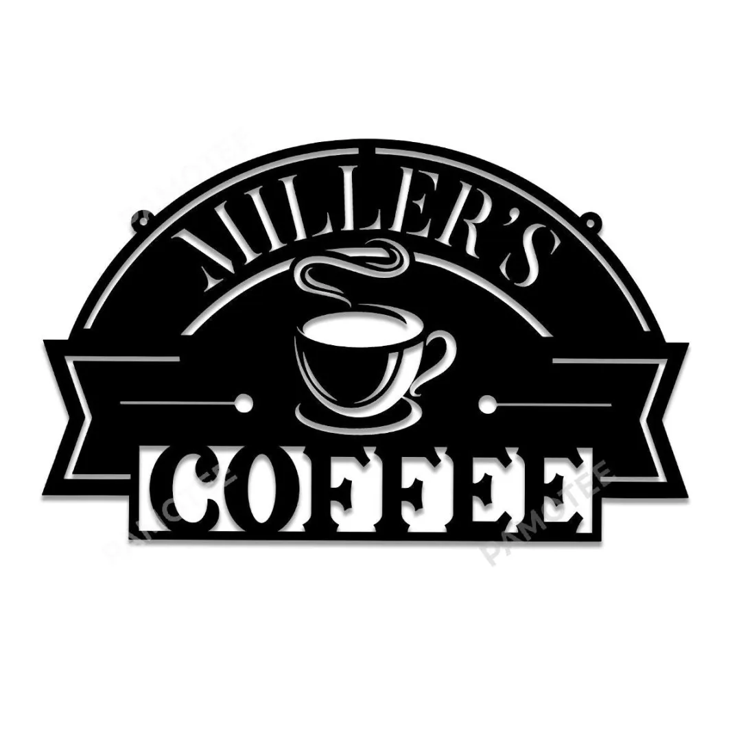 1217-03_e8afc59f-6048-4b66-9bbb-dfba2472d54d.webp Customized Name Coffee Cup Metal Bar Sign Decor, Coffee Lovers Wall Art, Black Color