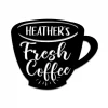 Personalized Coffee Metal Bar Sign, Custom Cafe, Kitchen Housewarming Wall Decor