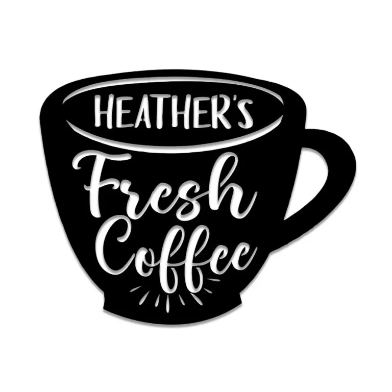 Personalized Coffee Metal Bar Sign, Custom Cafe, Kitchen Housewarming Wall Decor