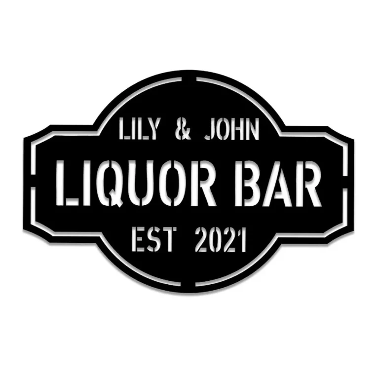 Personalized Metal Liquor Bar Sign, Custom Pub, Tap, Lounge, Cafe, Home Wall Decor