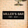Personalized Metal Bar Sign, Pub, Tap, Lounge, Home Wall Decor, Wedding, Anniversary Art Gift For Him/her