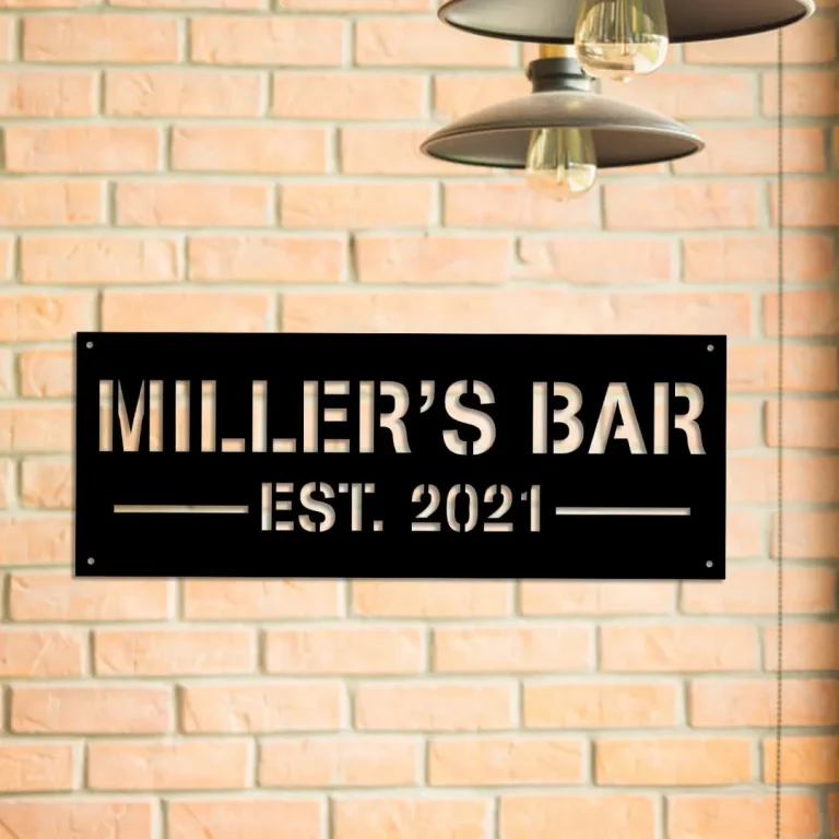 Personalized Metal Bar Sign, Pub, Tap, Lounge, Home Wall Decor, Wedding, Anniversary Art Gift For Him/her