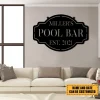 Personalized Metal Pool Bar Sign, Custom Pub, Lounge, Cafe Wall Decor, Wedding Art Gift For Him/her