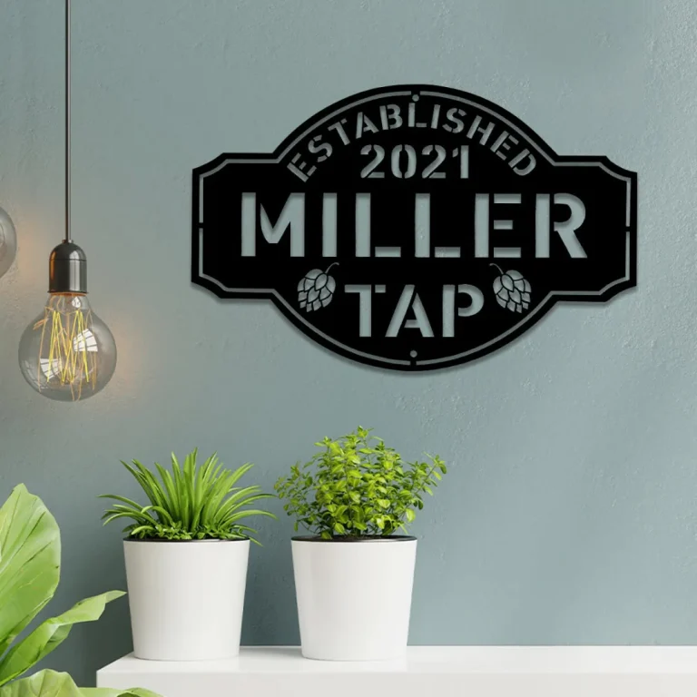 Personalized Beer Hops Metal Bar Sign