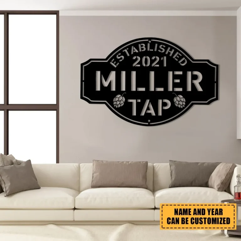 Personalized Beer Hops Metal Bar Sign