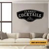 Personalized Cocktails Metal Bar Sign, Custom Pub, Tap