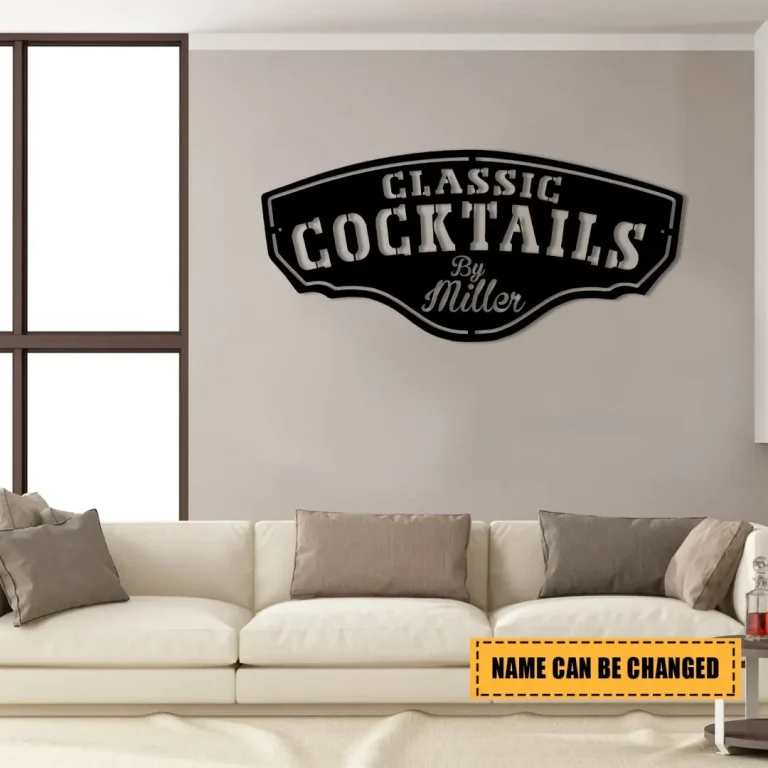 Personalized Cocktails Metal Bar Sign, Custom Pub, Tap