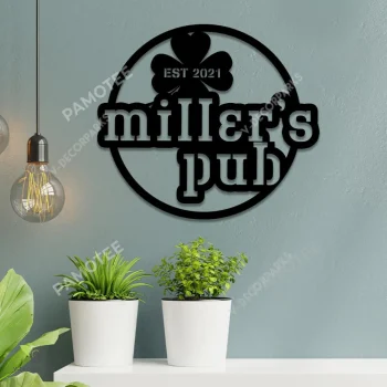 Personalized Irish St. Patrick Day Metal Bar Artwork, Custom Pub Wall Decor, Many Colors