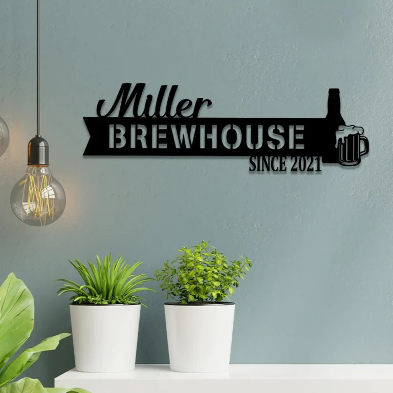 Personalized Beer Brewhouse Metal Bar Sign, Custom Pub, Tap, Lounge, Cafe, Home Wall Decor